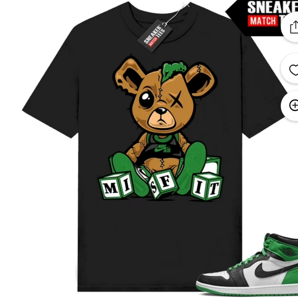 Air Jordan Black Misfit Bear Match The Shoes Nike Air Graphic T-Shirt. Medium